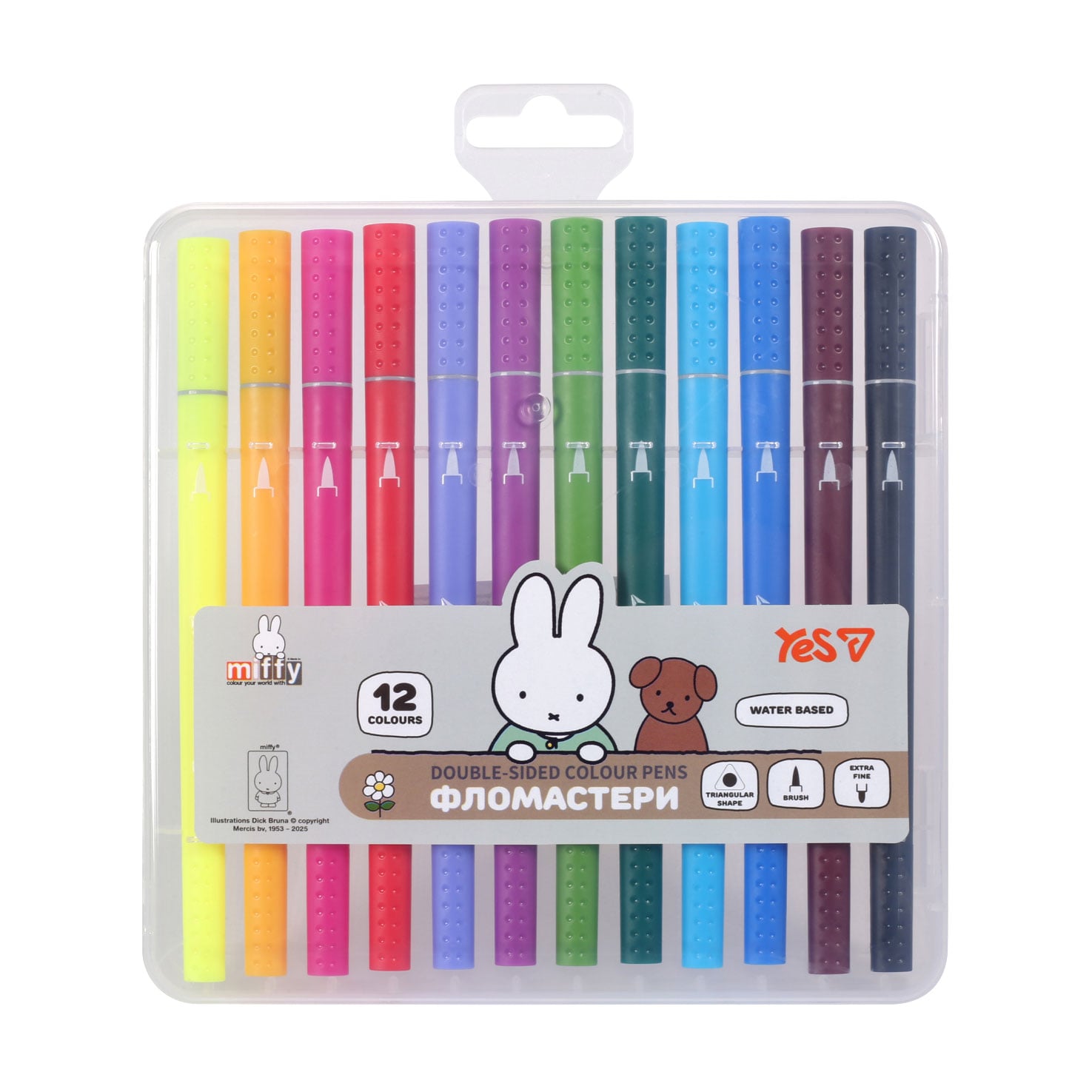 Набір кольорових фломастерів YES Miffy двосторонні, 12 кольорів (650595)
